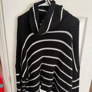 Nasty Gal White and Black Stripped Jumper